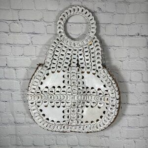 Patricia Nash Woven Leather Chain Link Ticci Crossbody Handbag Purse NEEDS TLC